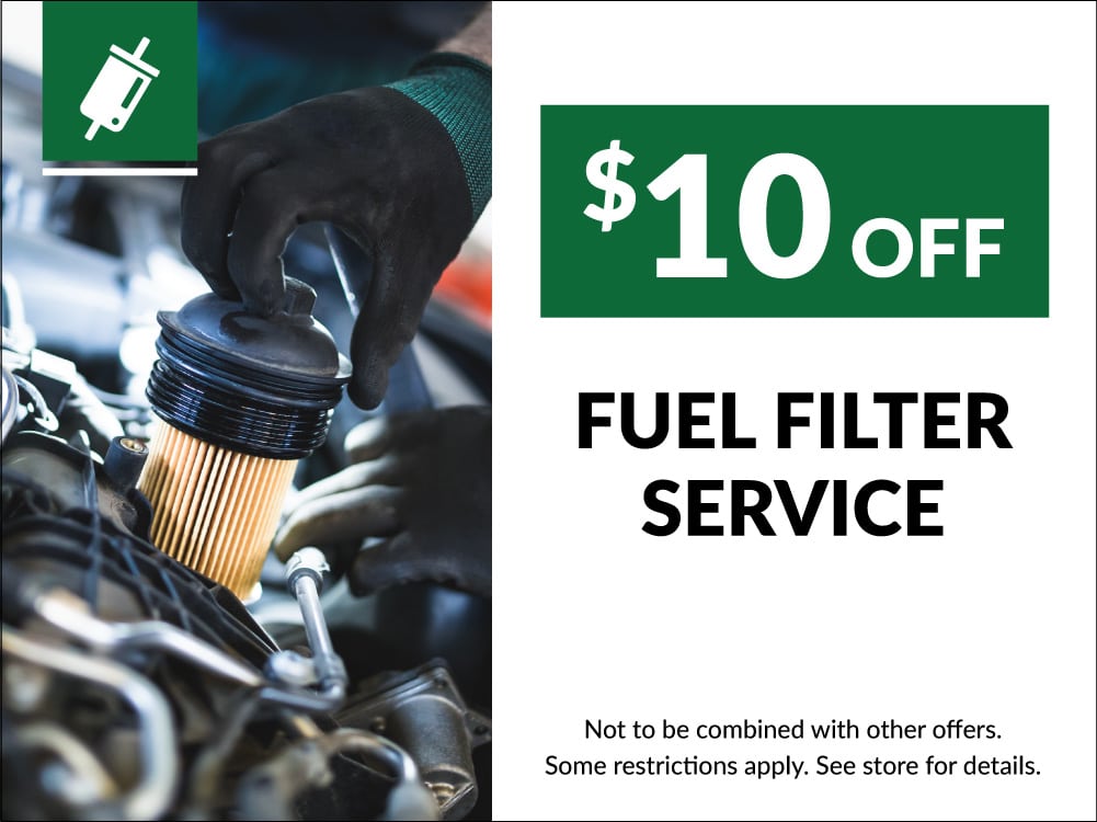 Coupon for $10 off fuel filter service