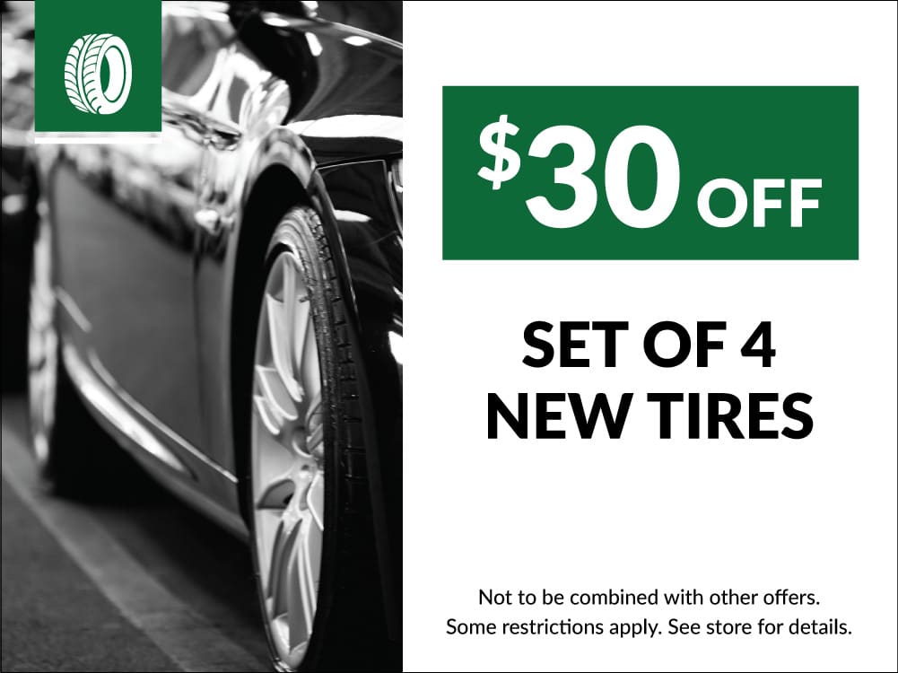 Coupon for $30 off set of 4 new tires