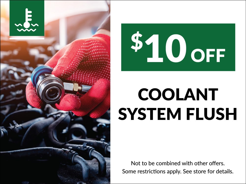 Coupon for $10 off coolant system flush