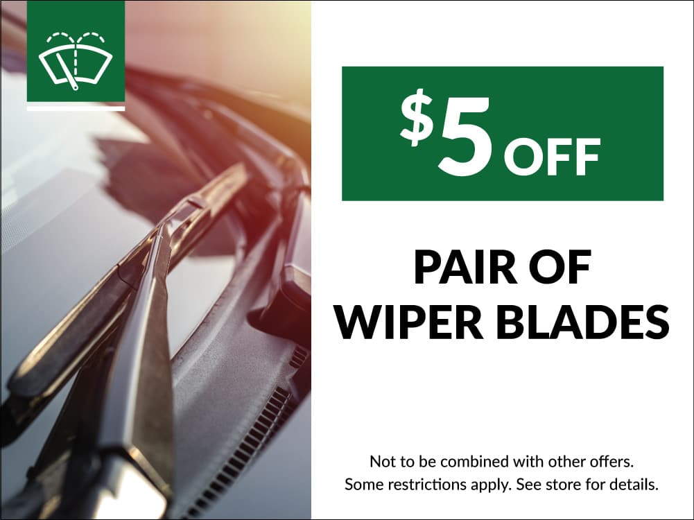 Coupon for $5 off pair of wiper blades